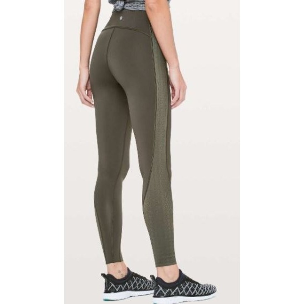Lululemon Size 4 Tight Leggings Womens Strength & Sweat Olive Green Tights